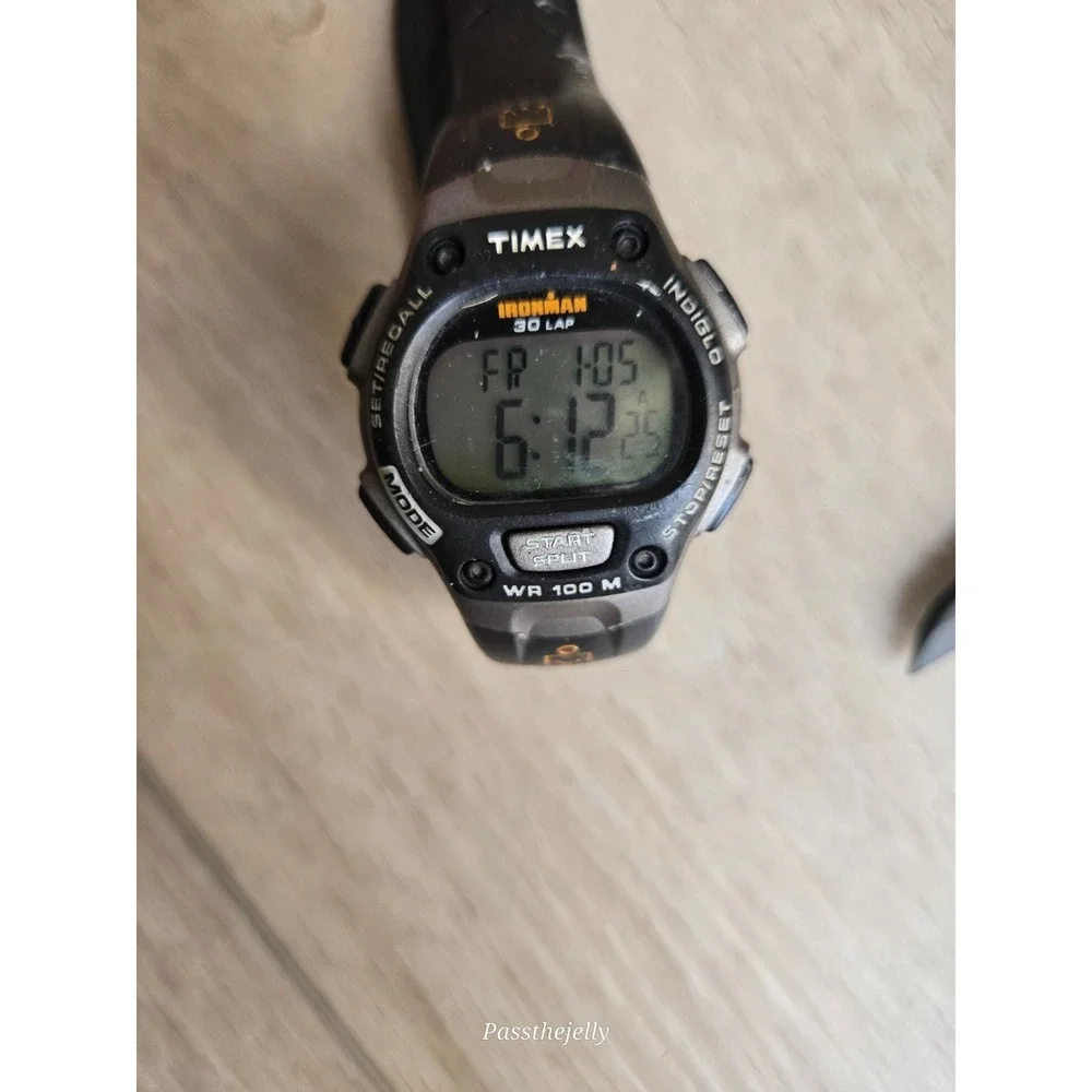 Timex Ironman Triathlon Watch Mens Digital 30 Lap WR100M Alarm Chrono